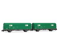 Arnold HN6703 RENFE, 2 unit set JPD wagon, TEM green livery, ep. V Freight Wagon