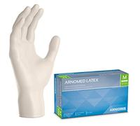 ARNOMED 100x Guanti lattice monouso M Bianco, Guanti monouso senza polvere, Guanti usa e getta resistente, Per meccanico, pulizia casa, alimenti e tattoo XS, S, M, L, XL