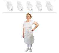 ARNOMED Camice monouso in PE 1000 pezzi, grembiule impermeabile in plastica con spessore di 30µ, grembiuli monouso bianchi chiusi 75x150cm, resistenti all'unto, grembiule macellaio, grembiule medico