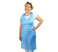 ARNOMED Camice monouso in PE 50 pezzi, grembiule impermeabile in plastica con spessore di 50µ, grembiuli monouso blu chiusi 80x125cm, resistenti all'unto, grembiule macellaio, grembiule medico