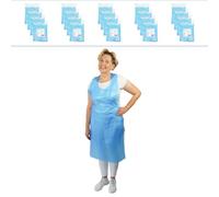 ARNOMED Camice monouso in PE 500 pezzi, grembiule impermeabile in plastica con spessore di 50µ, grembiuli monouso blu chiusi 80x125cm, resistenti all'unto, grembiule macellaio, grembiule medico