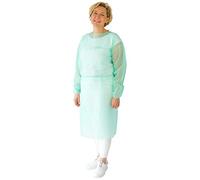 ARNOMED Camici monouso in PP, camice monouso verde per donna/uomo dimensioni M (115x137cm), 10 grembiuli cucina usa e getta per uomo/donna, camici usa e getta monouso 23g/m², tute usa e getta monouso