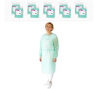 ARNOMED Camici monouso in PP, camice monouso verde per donna/uomo dimensioni M (115x137cm), 20x grembiuli cucina usa e getta (2 bustine), camici usa e getta monouso 23g/m², tute usa e getta monouso