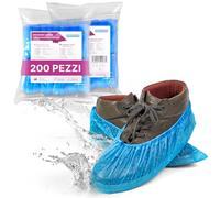 ARNOMED Copriscarpe monouso in CPE, 200x copriscarpe impermeabili blu, copri scarpe per pioggia, calzari monouso usa e getta, sovrascarpe monouso senza lattice, copri scarpe da casa o cantiere