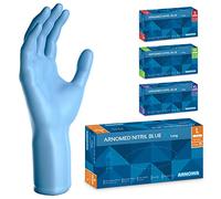ARNOMED Guanti nitrile monouso blu extra lunghi, Guanti monouso lunghi 30 cm in L, Guanti monouso nitrile extra spessi, 100 pz/scatola, guanti nitrile resistenti usa e getta lunghi S, M, L & XL