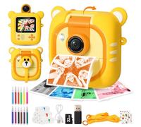 ARNSSIEN Macchina Fotografica Bambini Istantanea e 7 Rotoli Carta (4 Col: O/R/V/B+3 B&N)-2,4”Fotocamera istantanea con 32GB, 180 °Flip Obiettivo, Regalo di Natale e Compleanno per Bambini per 3-12,M2