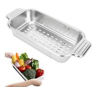 ARNTY Scolapasta da Lavello, Scolapasta Acciaio Inox, Setaccio Estensibile per Lavello, Accessori Cucina Ideale per Lavare Frutta e Verdura, Scolare la Pasta Cotta - Grande