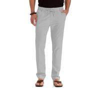 Aro Lora Pantaloni Casual da Uomo in Cotone Leggeri Allentati da Spiaggia da Yoga a Gamba Larga da Sport Pantaloni in Finto Lino Grigio Chiaro M
