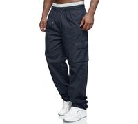 Aro Lora Pantaloni da Cargo Uomo Jogging Pantaloni Sportivi Regular Fit con Tasche Pantaloni Casual a Vita Elastica Blu Navy 3XL