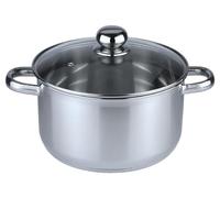 aro Pentola, acciaio inox, Ø 24 cm, 6 L, con coperchio, adatta per cucine a induzione, elettriche, a gas e vetroceramica (6 L)
