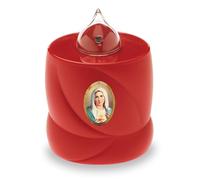 AROBA Candela funebre a LED - effetto tremolante come una vera candela - lunga durata fino a 200 giorni - riutilizzabile candela commemorativa - rosso Santa Maria