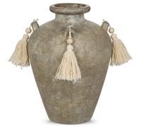 Arobrus - Vaso vintage da 24 cm, in ceramica, grigio verde, vaso antico con nappe, decorazione rustica, vaso da tavolo per fiori secchi, rami, rustico, casa di campagna boho, decorazione da tavolo