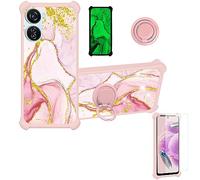 Aroepurt Cover per ZTE Blade V50 Design 5G Custodia Comaptibile con ZTE Blade V50 Design 5G Case Custodia [ con 9H HD Vetro Temperato] Cover Supporto PC + Silicone JSF-FDL