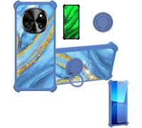 Aroepurt Custodia Comaptibile per Blackview Oscal Tiger 8 Case Custodia [ con 9H HD Vetro Temperato] Cover Supporto PC + Silicone JSL-LDL