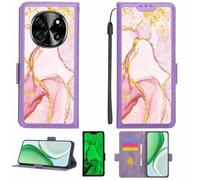 Aroepurt Custodia Comaptibile per Blackview Oscal Tiger 8 Case Custodia Cover Supporto Premium in PU[con Pellicola Protettiva HD con durezza 9H] [Blocco RFID][Paillettes Dorate + Brillanti] LPT-FDL