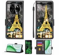 Aroepurt Custodia Comaptibile per Blackview Oscal Tiger 8 Case Custodia Cover Supporto Premium in PU[con Pellicola Protettiva HD con durezza 9H] [Blocco RFID][Paillettes Dorate + Brillanti] LPT-TT