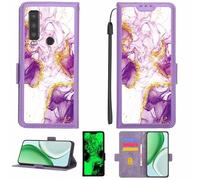 Aroepurt Custodia Comaptibile per Cat S75 Case Custodia Cover Supporto Premium in PU[con Pellicola Protettiva HD con durezza 9H] [Blocco RFID][Paillettes Dorate + Brillanti] LPT-ZDL