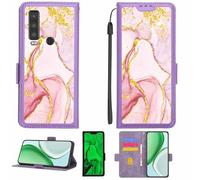 Aroepurt Custodia Comaptibile per Cat S75 Case Custodia Cover Supporto Premium in PU[con Pellicola Protettiva HD con durezza 9H] [Blocco RFID][Paillettes Dorate + Brillanti] LPT-FDL