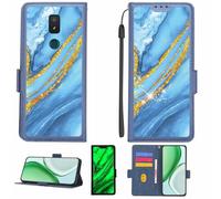 Aroepurt Custodia Comaptibile per Cricket Splendor 4G LTE Case Custodia Cover Supporto Premium in PU[con Pellicola Protettiva HD con durezza 9H] [Blocco RFID][Paillettes Dorate + Brillanti] LPT-LDL