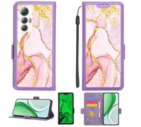 Aroepurt Custodia Comaptibile per Cubot Max 5 MAX5 Case Custodia Cover Supporto Premium in PU[con Pellicola Protettiva HD con durezza 9H] [Blocco RFID][Paillettes Dorate + Brillanti] LPT-FDL