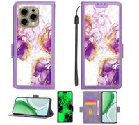 Aroepurt Custodia Comaptibile per Doogee N55 Case Custodia Cover Supporto Premium in PU[con Pellicola Protettiva HD con durezza 9H] [Blocco RFID][Paillettes Dorate + Brillanti] LPT-ZDL