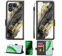 Aroepurt Custodia Comaptibile per Fairphone 6 Gen.6 Case Custodia Cover Supporto Premium in PU[con Pellicola Protettiva HD con durezza 9H] [Blocco RFID][Paillettes Dorate + Brillanti] LPT-HDL