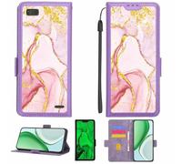 Aroepurt Custodia Comaptibile per Gigaset GS100 Case Custodia Cover Supporto Premium in PU[con Pellicola Protettiva HD con durezza 9H] [Blocco RFID][Paillettes Dorate + Brillanti] LPT-FDL