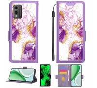 Aroepurt Custodia Comaptibile per HMD M-Kopa X1 Case Custodia Cover Supporto Premium in PU[con Pellicola Protettiva HD con durezza 9H] [Blocco RFID][Paillettes Dorate + Brillanti] LPT-ZDL