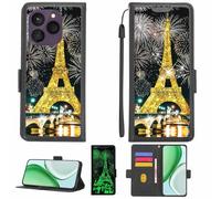 Aroepurt Custodia Comaptibile per INOI A55 Spectre 5G Case Custodia Cover Supporto Premium in PU[con Pellicola Protettiva HD con durezza 9H] [Blocco RFID][Paillettes Dorate + Brillanti] LPT-TT