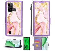 Aroepurt Custodia Comaptibile per Kalley Black E Case Custodia Cover Supporto Premium in PU[con Pellicola Protettiva HD con durezza 9H] [Blocco RFID][Paillettes Dorate + Brillanti] LPT-FDL