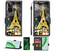 Aroepurt Custodia Comaptibile per Kalley Black E Case Custodia Cover Supporto Premium in PU[con Pellicola Protettiva HD con durezza 9H] [Blocco RFID][Paillettes Dorate + Brillanti] LPT-TT