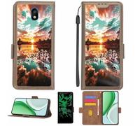 Aroepurt Custodia Comaptibile per LG Neon Plus Arena 2 Case Custodia Cover Supporto Premium in PU[con Pellicola Protettiva HD con durezza 9H] [Blocco RFID][Effetto Luminoso Scuro] LPT-FJ
