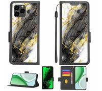 Aroepurt Custodia Comaptibile per Logicom L65t Case Custodia Cover Supporto Premium in PU[con Pellicola Protettiva HD con durezza 9H] [Blocco RFID][Paillettes Dorate + Brillanti] LPT-HDL