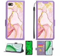 Aroepurt Custodia Comaptibile per Logicom Le Prime Case Custodia Cover Supporto Premium in PU[con Pellicola Protettiva HD con durezza 9H] [Blocco RFID][Paillettes Dorate + Brillanti] LPT-FDL