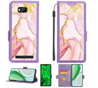 Aroepurt Custodia Comaptibile per Logicom Wave 2 Case Custodia Cover Supporto Premium in PU[con Pellicola Protettiva HD con durezza 9H] [Blocco RFID][Paillettes Dorate + Brillanti] LPT-FDL