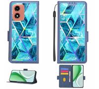 Aroepurt Custodia Comaptibile per Motorola Moto G04s Case Custodia Cover Supporto Premium in PU[con Pellicola Protettiva HD con durezza 9H] [Blocco RFID][Effetto di rifrazione] LPT-LS