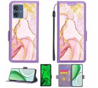 Aroepurt Custodia Comaptibile per Motorola Moto G54 5g Case Custodia Cover Supporto Premium in PU[con Pellicola Protettiva HD con durezza 9H] [Blocco RFID][Paillettes Dorate + Brillanti] LPT-FDL