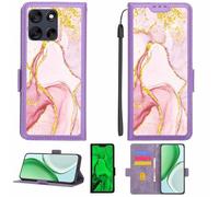 Aroepurt Custodia Comaptibile per Motorola Moto G56 5G Case Custodia Cover Supporto Premium in PU[con Pellicola Protettiva HD con durezza 9H] [Blocco RFID][Paillettes Dorate + Brillanti] LPT-FDL