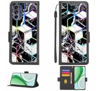 Aroepurt Custodia Comaptibile per Motorola Moto g62 5G Case Custodia Cover Supporto Premium in PU[con Pellicola Protettiva HD con durezza 9H] [Blocco RFID][Effetto di rifrazione] LPT-HS