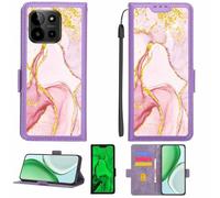 Aroepurt Custodia Comaptibile per myPhone N23 5G Case Custodia Cover Supporto Premium in PU[con Pellicola Protettiva HD con durezza 9H] [Blocco RFID][Paillettes Dorate + Brillanti] LPT-FDL