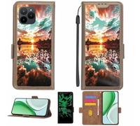 Aroepurt Custodia Comaptibile per Myphone N23 Lite Case Custodia Cover Supporto Premium in PU[con Pellicola Protettiva HD con durezza 9H] [Blocco RFID][Effetto Luminoso Scuro] LPT-FJ