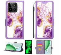 Aroepurt Custodia Comaptibile per myPhone N23 Plus 5G Case Custodia Cover Supporto Premium in PU[con Pellicola Protettiva HD con durezza 9H] [Blocco RFID][Paillettes Dorate + Brillanti] LPT-ZDL