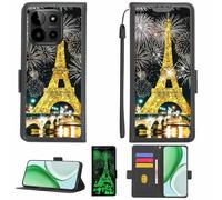 Aroepurt Custodia Comaptibile per myPhone N23 Plus 5G Case Custodia Cover Supporto Premium in PU[con Pellicola Protettiva HD con durezza 9H] [Blocco RFID][Paillettes Dorate + Brillanti] LPT-TT