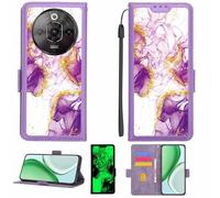 Aroepurt Custodia Comaptibile per Nubia Focus PRO 5G Case Custodia Cover Supporto Premium in PU[con Pellicola Protettiva HD con durezza 9H] [Blocco RFID][Paillettes Dorate + Brillanti] LPT-ZDL