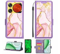 Aroepurt Custodia Comaptibile per Nubia Music 2 Case Custodia Cover Supporto Premium in PU[con Pellicola Protettiva HD con durezza 9H] [Blocco RFID][Paillettes Dorate + Brillanti] LPT-FDL