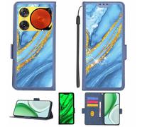 Aroepurt Custodia Comaptibile per Nubia Music 2 Case Custodia Cover Supporto Premium in PU[con Pellicola Protettiva HD con durezza 9H] [Blocco RFID][Paillettes Dorate + Brillanti] LPT-LDL