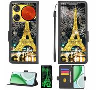 Aroepurt Custodia Comaptibile per Nubia Music 2 Case Custodia Cover Supporto Premium in PU[con Pellicola Protettiva HD con durezza 9H] [Blocco RFID][Paillettes Dorate + Brillanti] LPT-TT