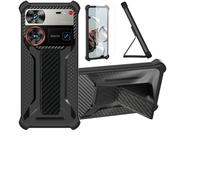 Aroepurt Custodia Comaptibile per Nubia Z60 Ultra Leading Version Cover Custodia Case Ibrida [con Protezione dello Schermo in Vetro temperato] [Supporto Magnetico Pieghevole] Nero
