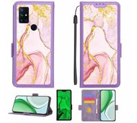 Aroepurt Custodia Comaptibile per Oneplus Nord N10 Case Custodia Cover Supporto Premium in PU[con Pellicola Protettiva HD con durezza 9H] [Blocco RFID][Paillettes Dorate + Brillanti] LPT-FDL