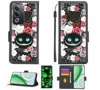 Aroepurt Custodia Comaptibile per Oppo A80 5G Case Custodia Cover Supporto Premium in PU[con Pellicola Protettiva HD con durezza 9H] [Blocco RFID][Effetto Luminoso Scuro] LPT-LZM